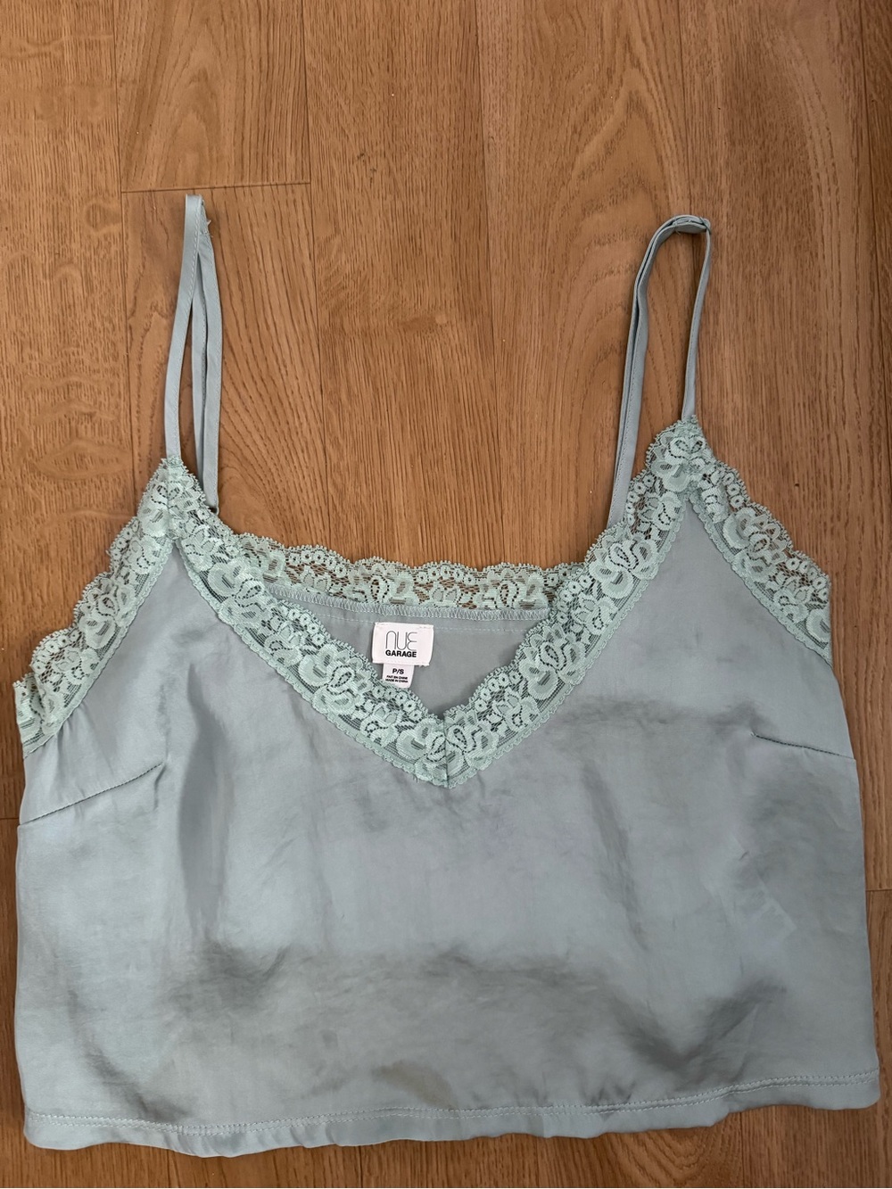 Garage - Silky Sage Green Lace Trim Cami